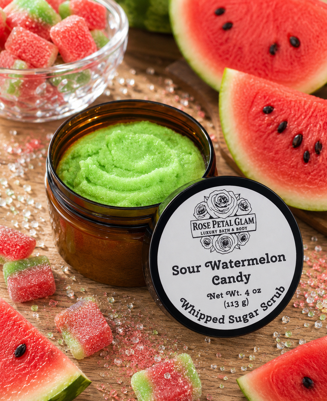 Sour Watermelon Candy - Whipped Tallow Sugar Scrub - Net Wt. 4oz