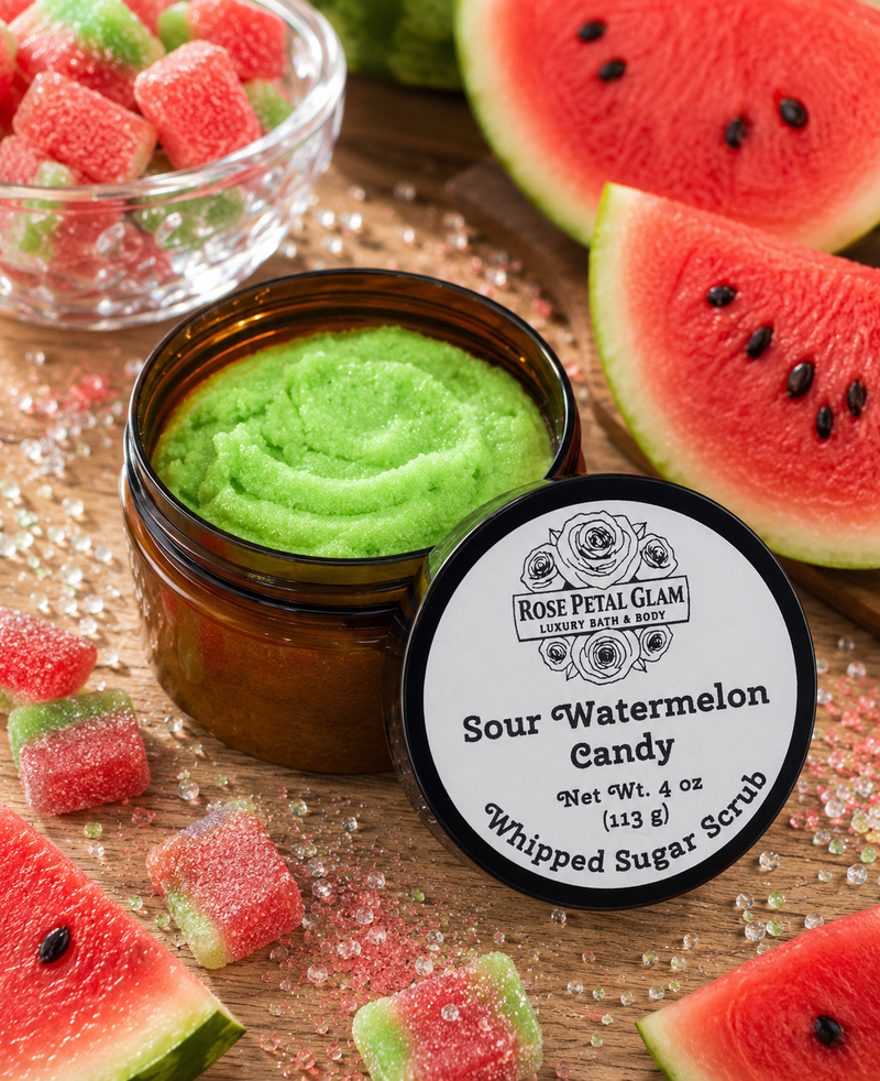 Sour Watermelon Candy – Whipped Tallow Sugar Scrub 