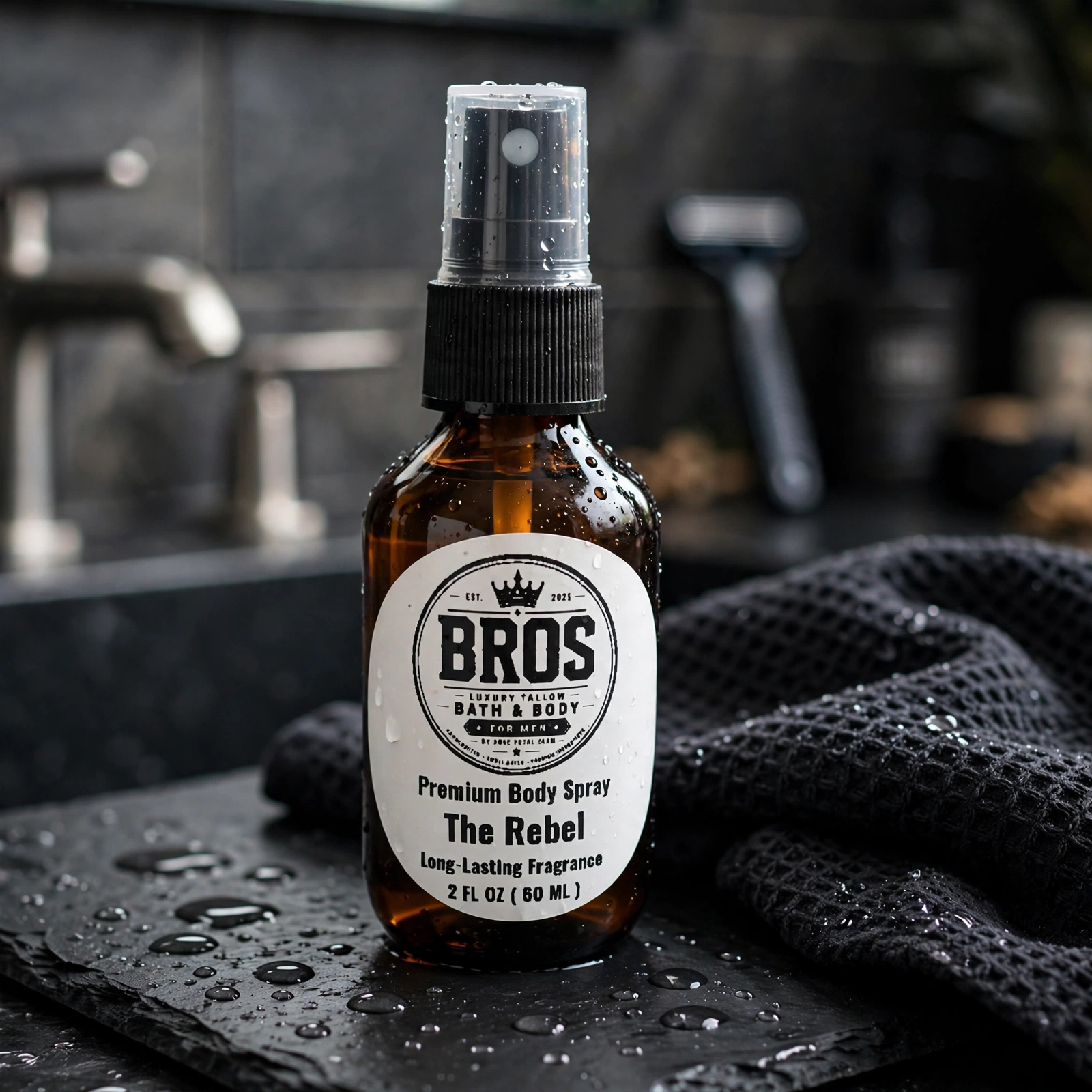 BRO'S The Rebel Premium Body Spray 2.0 Net Wt. 2 oz (60 mL)