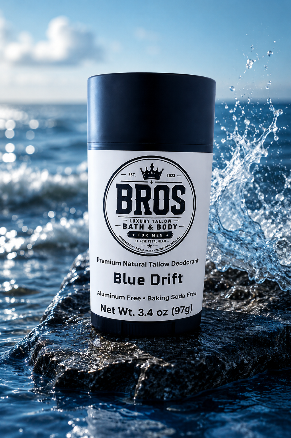 BRO'S Blue Drift Tallow Deodorant Net Wt. 3.4 oz