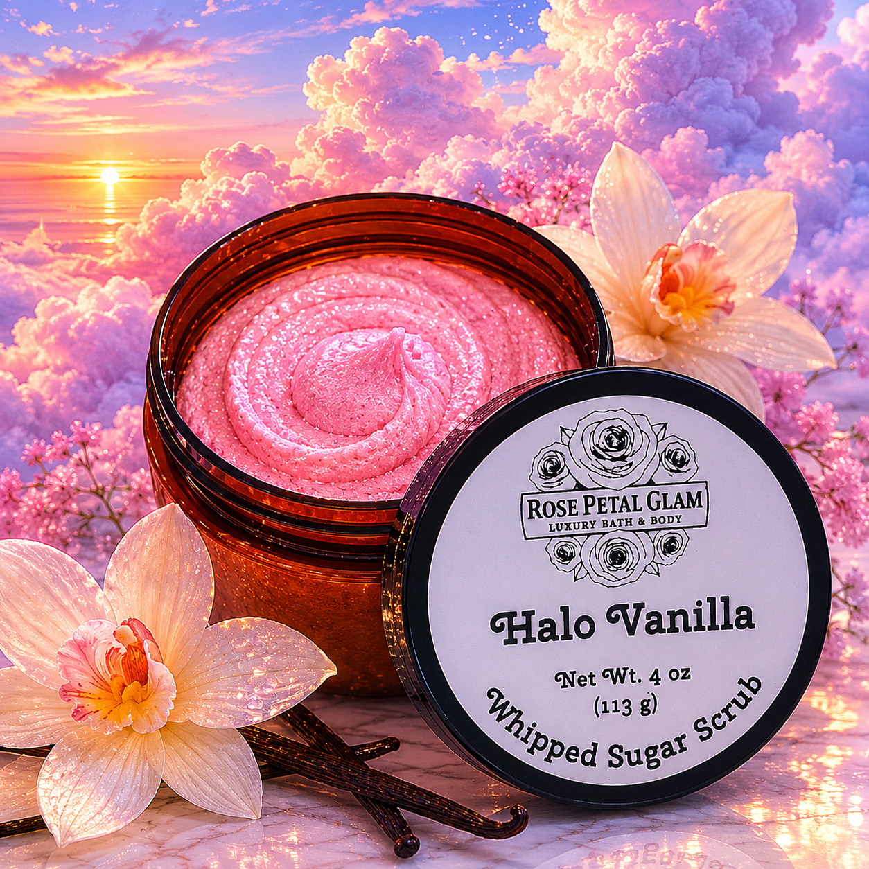 Halo Vanilla - Whipped Tallow Sugar Scrub - Net Wt. 4 oz 